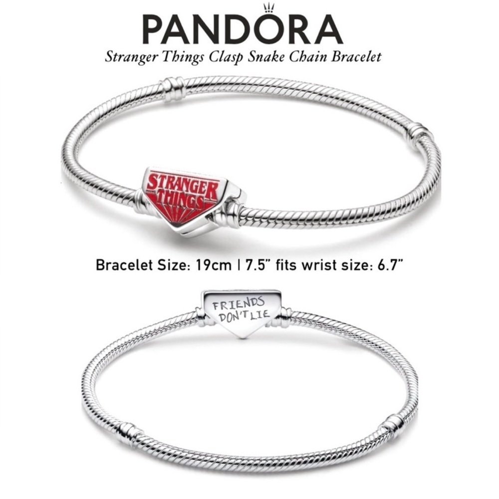 PANDORA MOMENTS Stranger Things Clasp Snake Chain Bracelet (19cm|7.5”) w/box